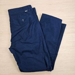 Eddie Bauer Chino Pants Mens 34x31 Navy Blue Cotton Nylon Blend Stretch   Casual